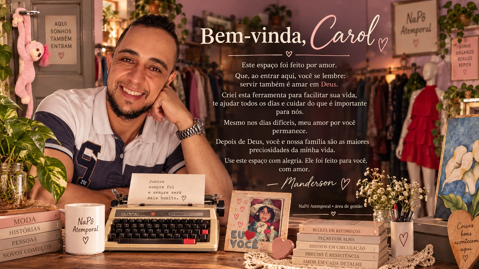 Mensagem especial de boas-vindas para Carol